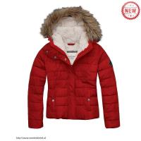 dames abercrombie fitch donsjassen fur hooded rood Overhemd Knutselen 7b3tj876